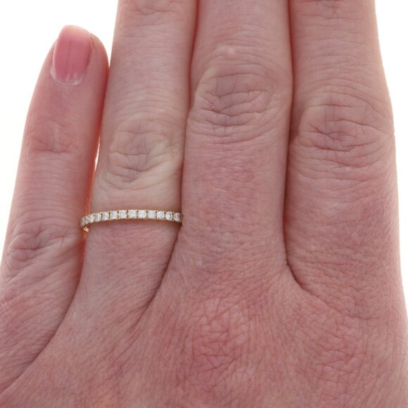 David Yurman Eden Partway Eternity Diamond Wedding Band - Yellow Gold 18k Size 6 - Picture 2 of 6